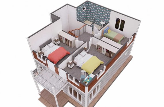 126 m2 Duplex Prefabricated House