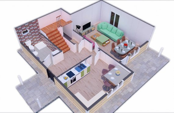 137 m2 Duplex Prefabricated House