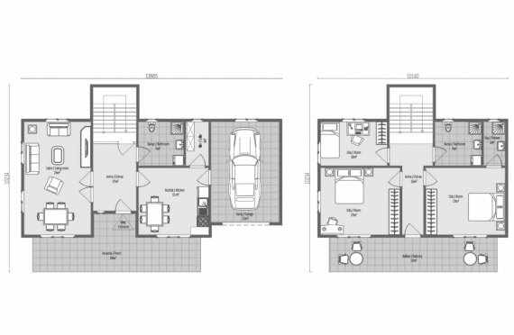 196 m2 Duplex Prefabricated House