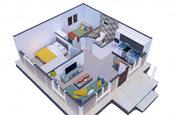 45 m2 Prefabricated House Model