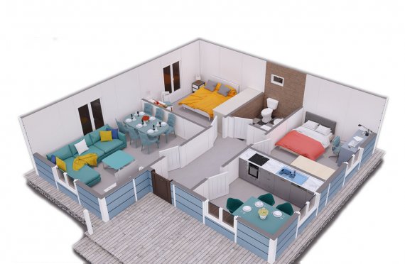 82 m2 Prefabricated House Model