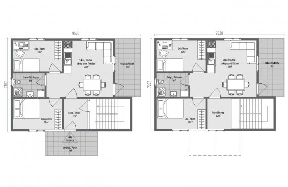 137 m2 Duplex Prefabricated House