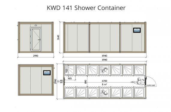 KWD 141 Shower & Toilet Blocks