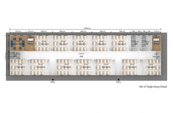 Prefabricated School 681 M² | Modular School Buildings