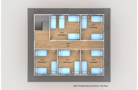 Prefabricated Dormitory 206 m2