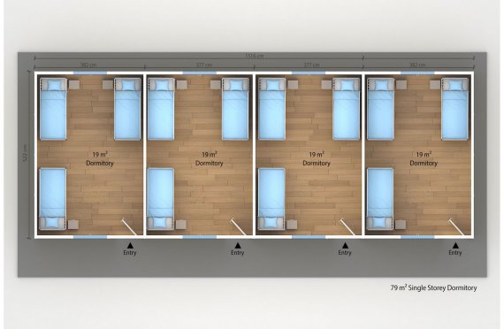 Prefabricated Dormitory 79 m²