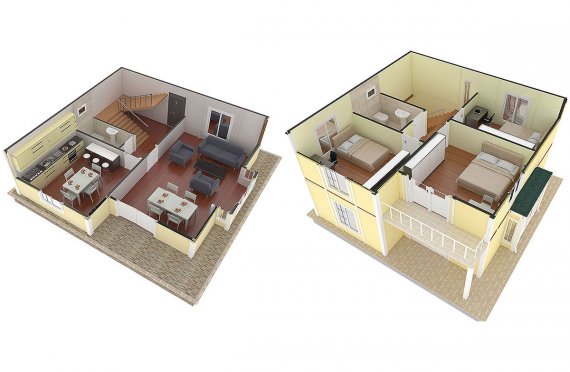 Karmod 124 m² Prefabricated Modular House - Designs and Plans