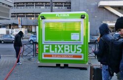 Flixbuss ticket booths from Karmod