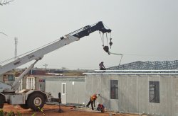A prefabricated Mine work site building in Senegal